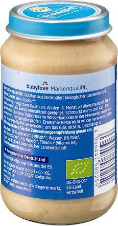 bio kaše mléčná rýžová večerní babylove