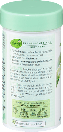 Trockenshampoo mit Melissen alverde NATURKOSMETIK