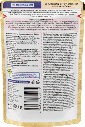 Nassfutter Katze mit Pute & Gemüse, Naturverliebt Flexitarisch  Dein Bestes