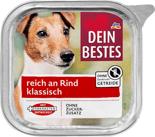 Nassfutter Hund reich an Rind Dein Bestes