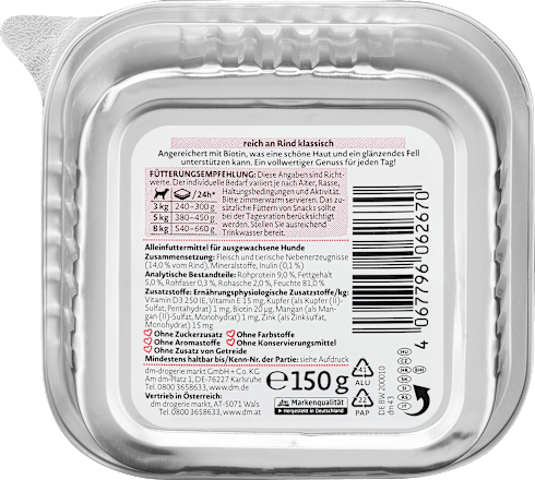 Karma mokra dla psa, wołowina Dein Bestes