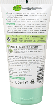 Żel do włosów z organicznym siemieniem lnianym alverde NATURKOSMETIK