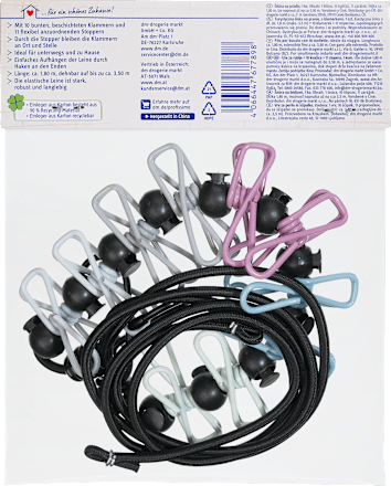 Wäscheleine mit Klammern  Profissimo