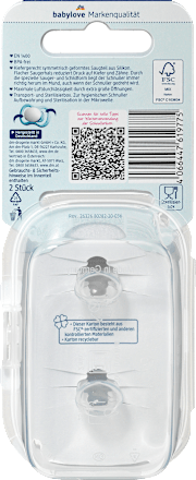 Schnuller Air Nacht Silikon symmetrisch, braun/grau, Gr.1, 0-6 Monate babylove