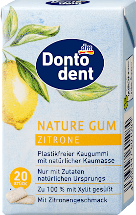 Žvečilni gumiji NATURE GUM. ZITRONE, z okusom limone, s sladili Dontodent