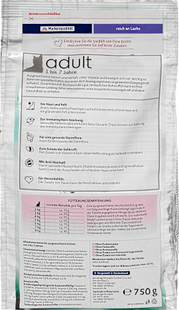 Trockenfutter Katze mit Lachs, Adult Dein Bestes