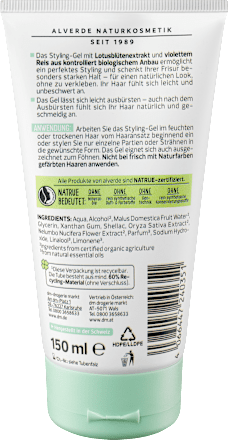 Haargel Lotusblüte & violetter Reis, Halt 4 alverde NATURKOSMETIK