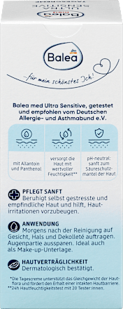 Dnevna krema za obraz ULTRA SENSITIVE z alantoinom in pantenolom Balea med