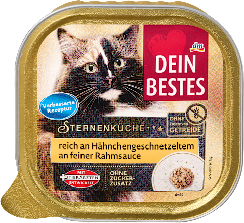 Potpuna hrana za mačke – piletina u umaku od vrhnja DEIN BESTES