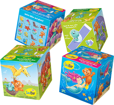 Kinder Taschentücher Box sortiert SauBär