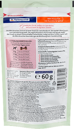 Hundeleckerli mit Karotte & Spinat, Mini-Knochen  Dein Bestes