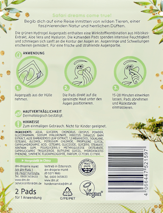 Hydrogel Augenpads 2-farbig grün Balea