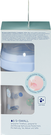 Biberon Premium 0-6 luni, albastru babylove