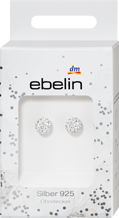 Ohrstecker Kugel mit Strasssteinen 925 Silber ebelin
