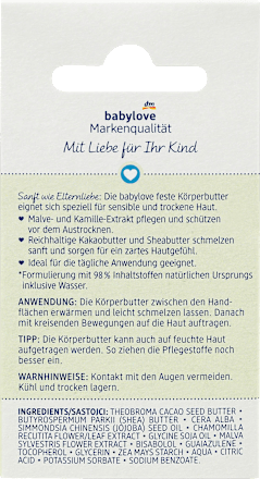 Feste Körperbutter  babylove