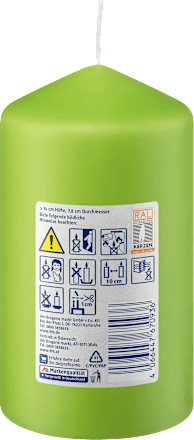 Okrasna sveča, zelena, 14 cm Profissimo