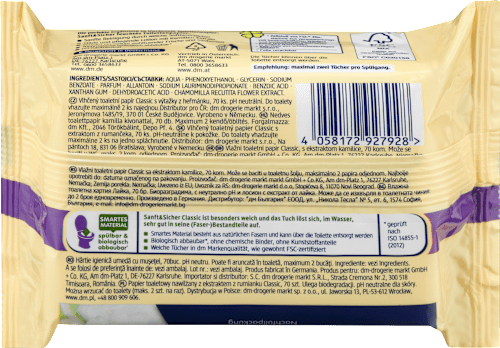 Papier toaletowy nawilżany z rumiankiem Classic Sanft&Sicher