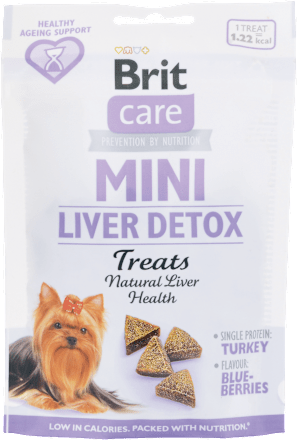 Pochúťka pre psy care Mini Liver Detox Brit