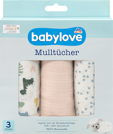 Mulltücher Dino/rosa  babylove
