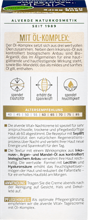 Vital+ noćna krema alverde NATURKOSMETIK