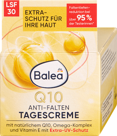 Krem na dzień przeciwzmarszkowy Q10 z SPF 30 Balea