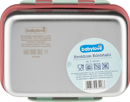 Brotdose Edelstahl mint/braun babylove