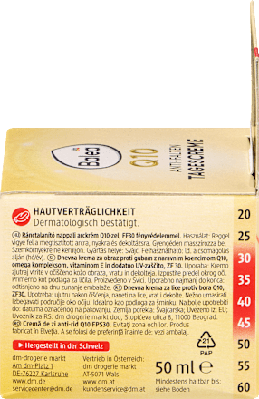 Krem na dzień przeciwzmarszkowy Q10 z SPF 30 Balea