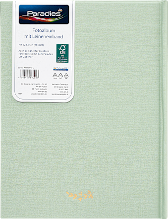 Fotoalbum mit Leineneinband grün Paradies