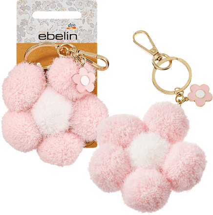 Schlüsselanhänger Fellblume rosa ebelin