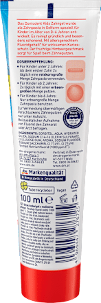 Zahnpasta Kinder, bis 6 Jahren Dontodent