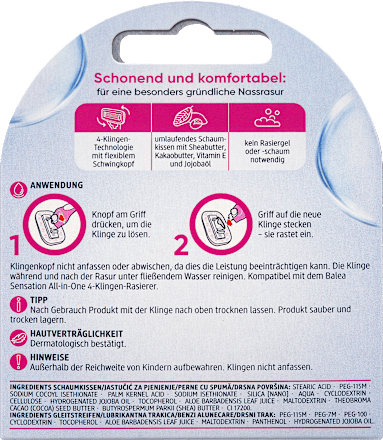 Sensation umeci za brijač sa 4 oštrice Balea