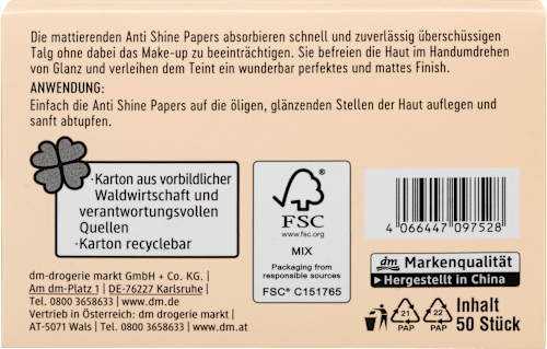 Mattierendes Papier Anti Shine Paper trend !t up