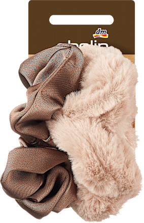 Scrunchies Satinoptik, Kunstfell Braun-Töne ebelin