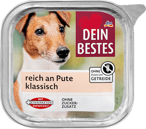 Nassfutter Hund reich an Pute Dein Bestes