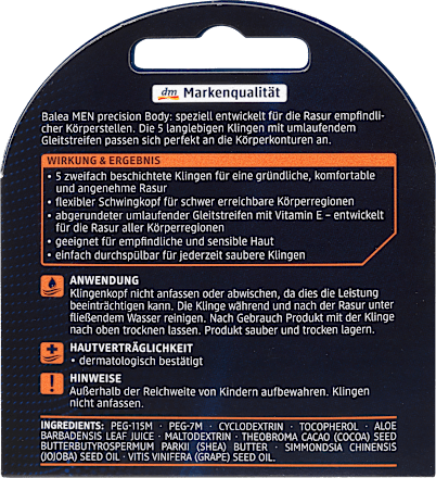 Ostrza Precision Balea MEN