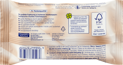 Feuchtes Toilettenpapier Deluxe Cashmere, Reisegröße Sanft&Sicher