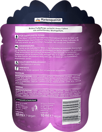 Peeling i maska do stóp, 2x10ml Balea