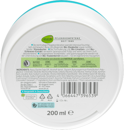 Maslo na nohy s bio limetkou a bio echinaceou alverde NATURKOSMETIK