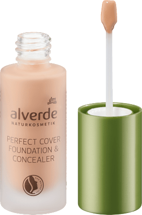 Tekoča podlaga in korektor Perfect Cover, 50 Hazelnut alverde NATURKOSMETIK