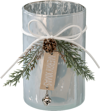 Kerzenhalter aus Glas, silber (12 cm) Dekorieren & Einrichten