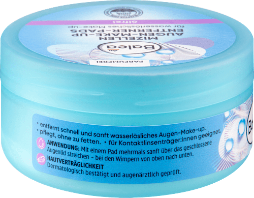 Szemfesték-eltávolító korongok vízálló sminkhez, olajmentes Balea