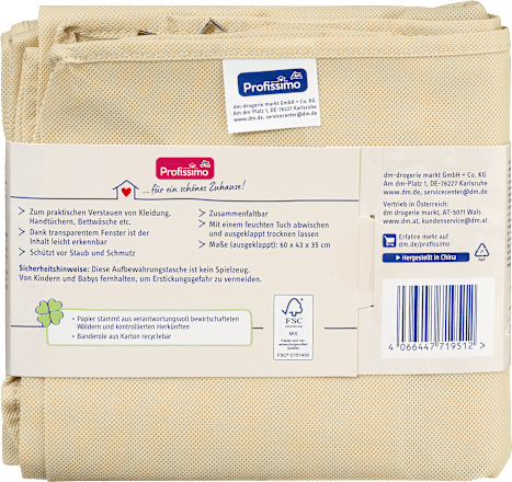 Aufbewahrungstasche mit Reißverschluss Profissimo