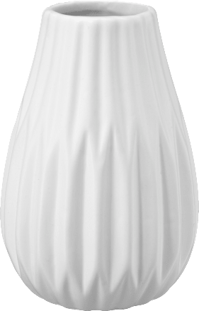 Keramikvase mit Rillen, weiß (H14cm) BOLTZE