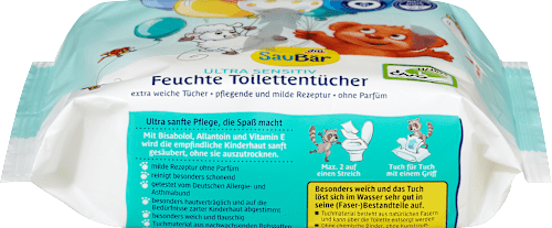Влажни тоалетни кърпички Ultra Sensitiv, 2 пакета SauBär