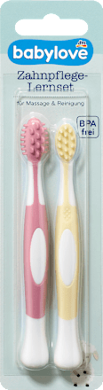 Zahnpflege-Lernset rosa/gelb babylove