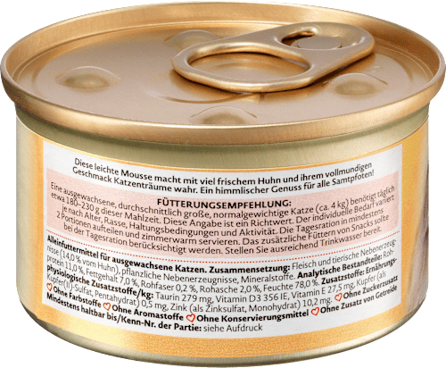 Nassfutter Katze Mousse reich an Huhn, Himmlisch Dein Bestes