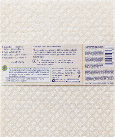 Trockene Schwammtücher nature 100% Zellulose-Baumwoll-Mix Profissimo