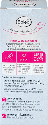 Krem na dzień, 5% mocznika, SPF 15 Balea