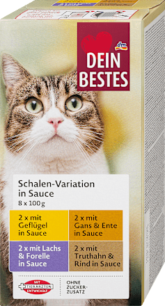 Nassfutter Katze Variationen in Sauce, Multipack (8x100 g) Dein Bestes