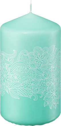 Свещ с декоративен печат, цвят мента Profissimo